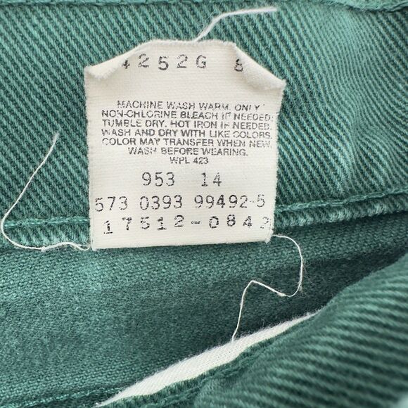 VTG 90s LEVI'S Women's High Waist Tapered Green Size 13 Jeans 17512-0842 Red Tag - Picture 6 of 14